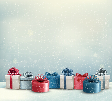 Shiny christmas gift package vector background 01 shiny package christmas background   