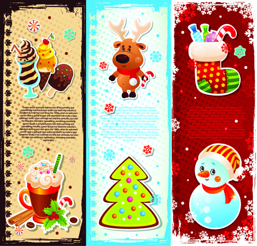 Elements of Cute Christmas Banners design vector 02 elements element cute christmas banner   