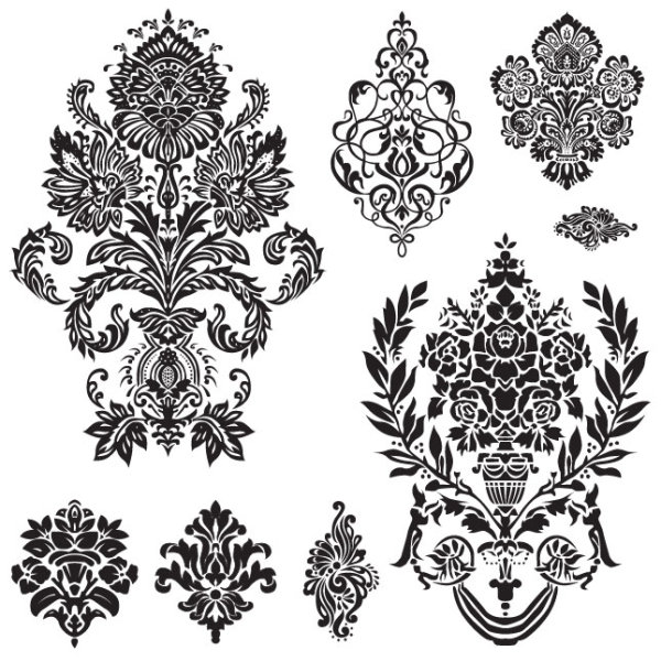 Black and white Decorative pattern free vector 01 white pattern decorative pattern black   