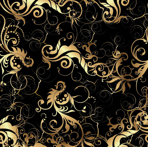 Golden floral ornament vector seamless pattern seamless pattern ornament golden floral   