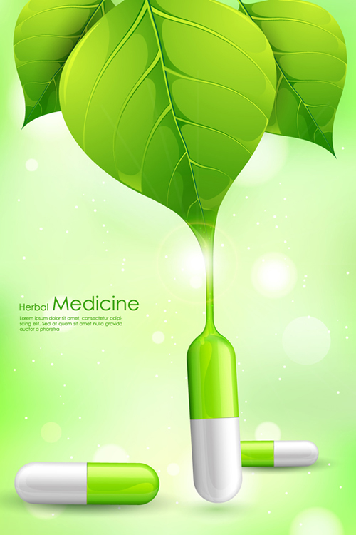 Refreshing herbal medical vector background 02 refreshing medical herbal background   