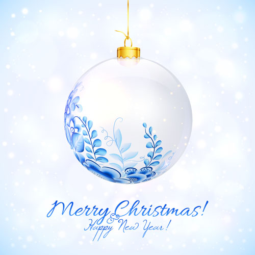 Blue floral christmas ball art background vector 01 floral Christmas ball christmas blue background   