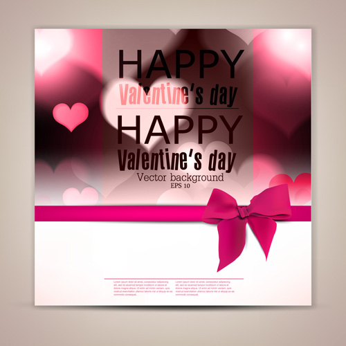 Valentine Day Banners and bow vector 03 Valentine day Valentine bow banner   