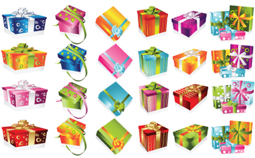 Vivid Colored Gifts Box vector graphics 02 vivid gift colored box   