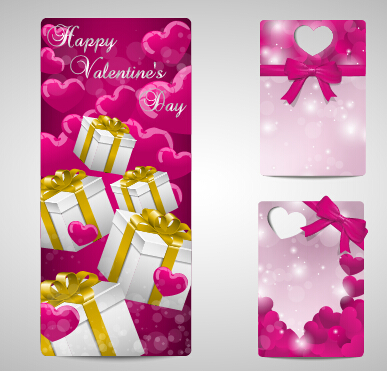 Shiny valentines day gift cards set 05 valentines shiny gift cards gift card   