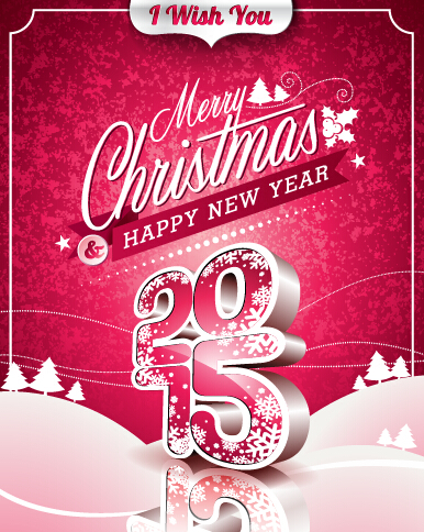 Christmas with new year 2015 creative vector 03 new year creative christmas 2015   