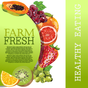 Vector farm fresh fruit background design 10 fruit Farm-Fresh background   