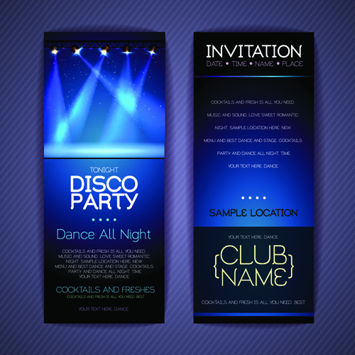 Banners disco party creative vector 04 party creative banners banner   