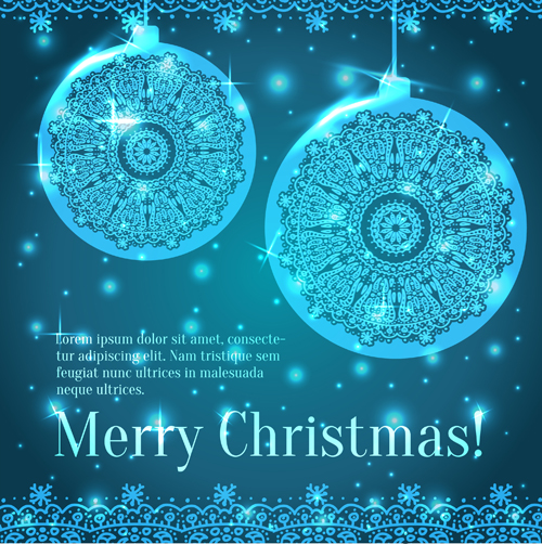Shiny Blue Merry Christmas cards design vector 02 shiny merry christmas cards card   