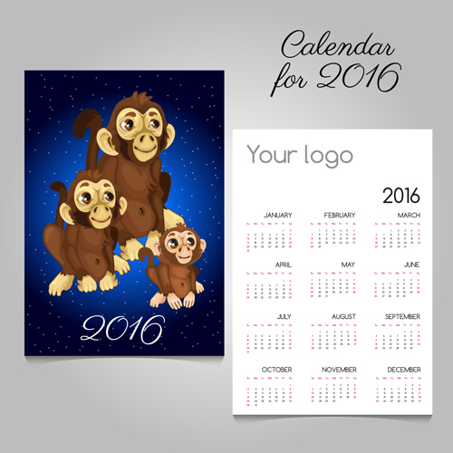 2016 calendars with christmas cards vector set 15 christmas cards calendars 2016   