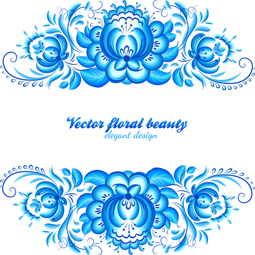 Elegant blue floral pattern background vector 01 pattern background floral pattern floral elegant blue   