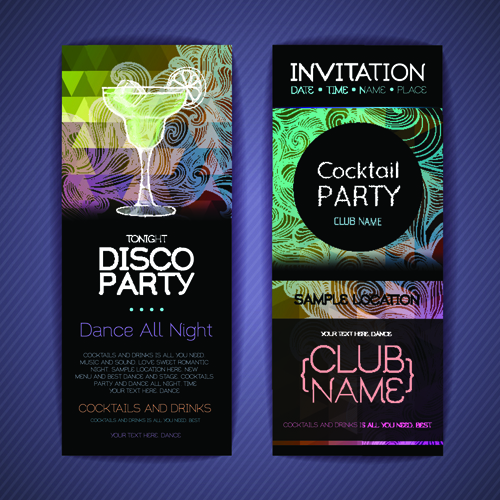 Banners disco party creative vector 07 party disco banners banner   