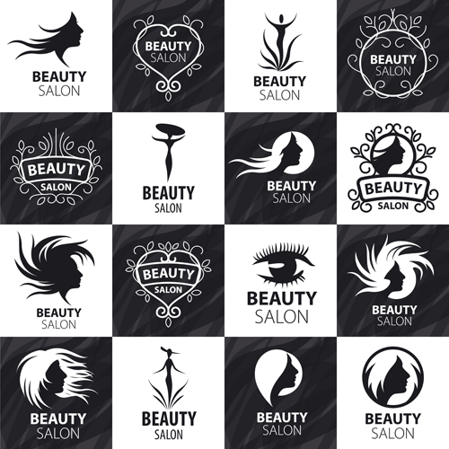 Set of beauty salon logos creative vector logos creative beauty salon   