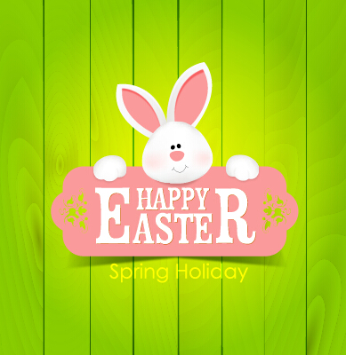 lovely rabbit with easter holiday background vector 01 rabbit lovely holiday easter   