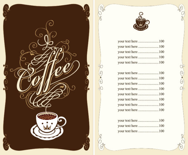 Set of cafe and restaurant menu cover template vector 01 template restaurant menu cover cafe   