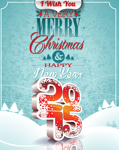 Christmas with new year 2015 creative vector 04 new year creative christmas 2015   