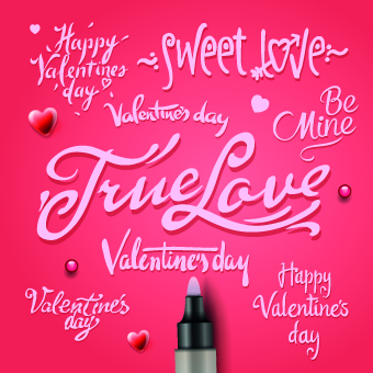 Happy Valentines Day text elements vector 01 valentines Valentine text happy elements element   