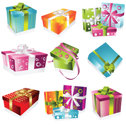 Vivid Colored Gifts Box vector graphics 03 vivid gift colored box   