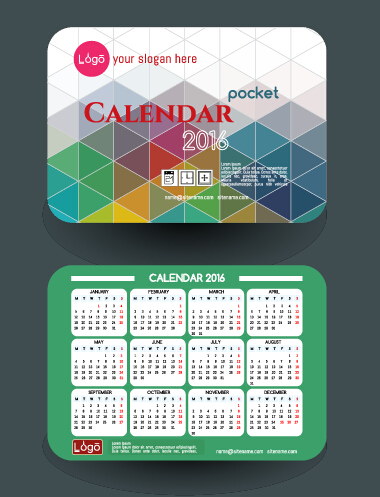 Calendar 2016 with business cards vector 08 cards calendar business 2016   