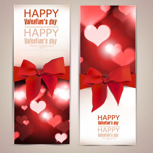 Valentine Day Banners and bow vector 01 Valentine day Valentine bow banner   