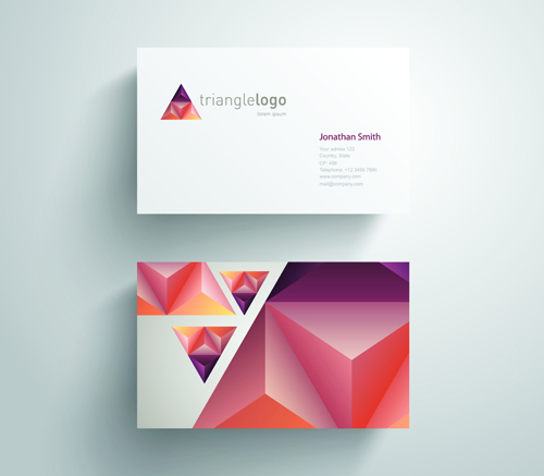 Geometric triangle business cards copy space vector 03 triangle geometric copy business cards business   