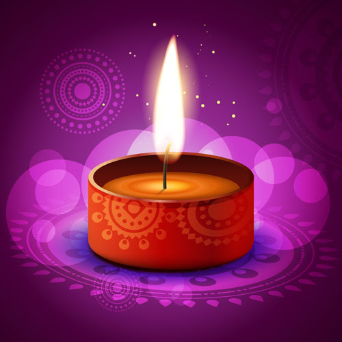 Burning candles vector background art 02 candle burning   