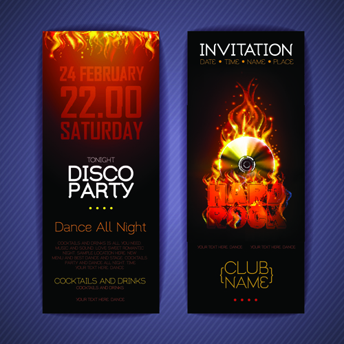 Banners disco party creative vector 06 party disco creative banner   