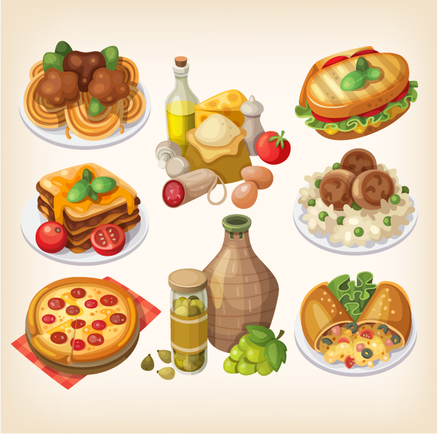 Set of food illustration vectors material 08 illustration food   