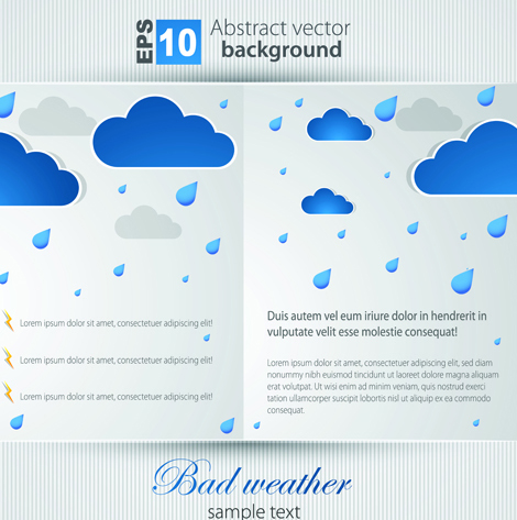 Set of Brochure page two weather background vector 02 weather brochure   