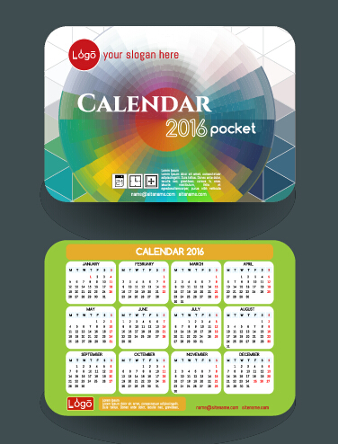 Calendar 2016 with business cards vector 07 cards calendar business 2016   