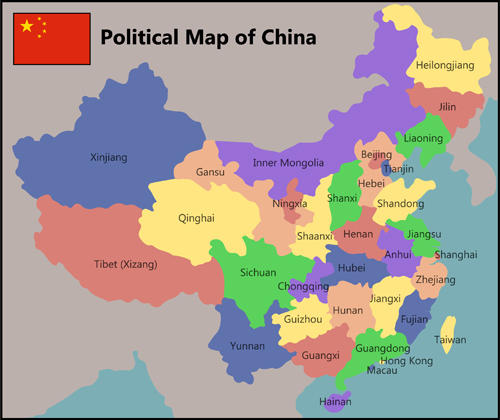 China political map vector material political map china   