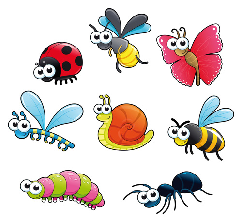 Different cartoon insect vector material vector material material different design cartoon   