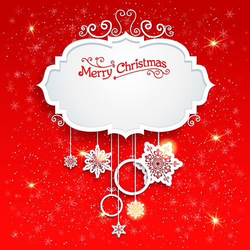 Red style christmas shiny greeting card vector 03 shiny Red style greeting christmas   