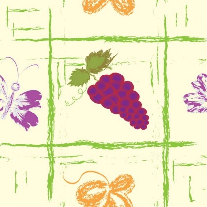 Hand drawn fruit with butterfly seamless pattern vector 01 seamless pattern fruit butterfly background   