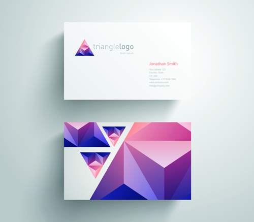 Geometric triangle business cards copy space vector 01 triangle geometric business cards business card business   