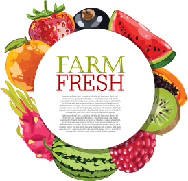 Vector farm fresh fruit background design 09 fruit Farm-Fresh background   