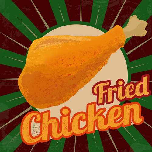 Fried chicken poster vector material 10 poster material Fried chicken   