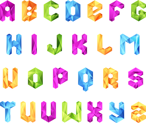 Different Crystal Alphabets mix design vector 01 different crystal alphabet   