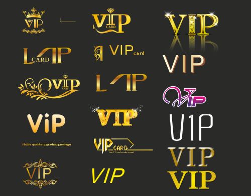 Creative Vip golden logos vector vip logos logo golden creative   