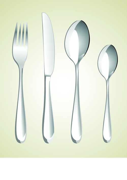 Realistic kitchen cutlery design vector graphics 03 realistic kitchen cutlery   