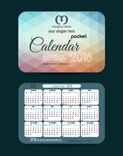 Calendar 2016 with business cards vector 01 cards calendar business 2016   