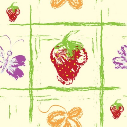 Hand drawn fruit with butterfly seamless pattern vector 05 seamless pattern hand drawn fruit butterfly   