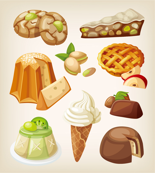 Set of food illustration vectors material 06 illustration food   