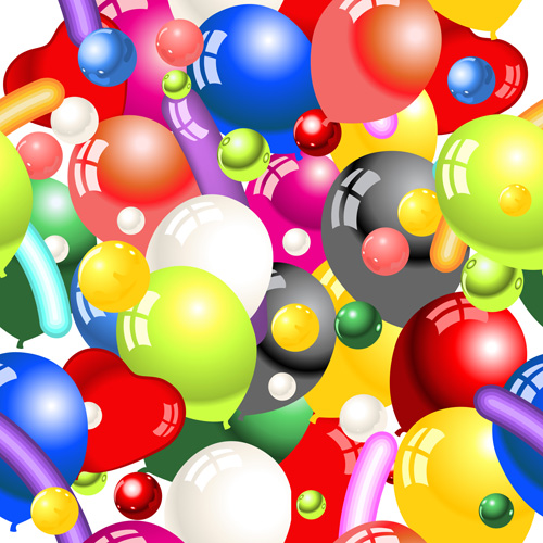 Shiny colored balloon seamless pattern vector shiny seamless pattern vector pattern colored balloon   