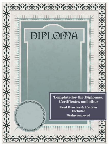 Diplomas and certificates design vector template 03 diploma certificates certificate   