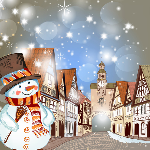 Hand 65355 snowman christmas background vector background   