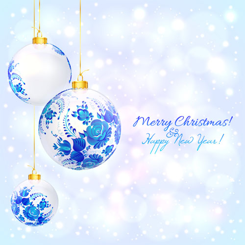 Blue floral christmas ball art background vector 02 floral Christmas ball christmas blue background   