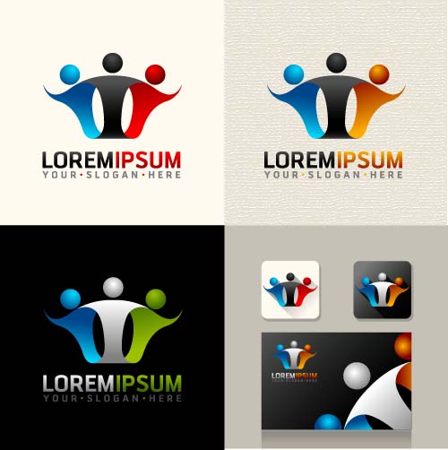 Creative company logos with business vectors 01 logos creative company business   