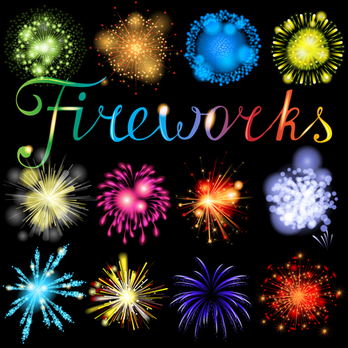 Beautiful holiday fireworks vector background 02 Vector Background Fireworks beautiful background   