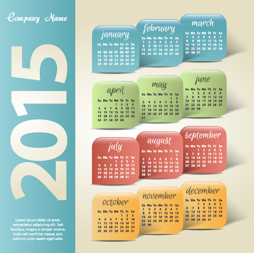 Vintage company 2015 calendar creative vector vintage creative company calendar 2015   